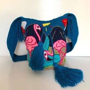 Authentic Colombian Flamingo Mochila Purse